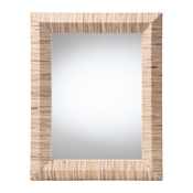 bali & pari Adino Bohemian Woven Natural Grasscloth Rectangle Accent Mirror